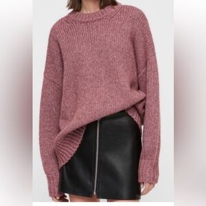 All Saints Gemini Oversized Jumper Sweater Size XS Metallic Slouchy Preowned